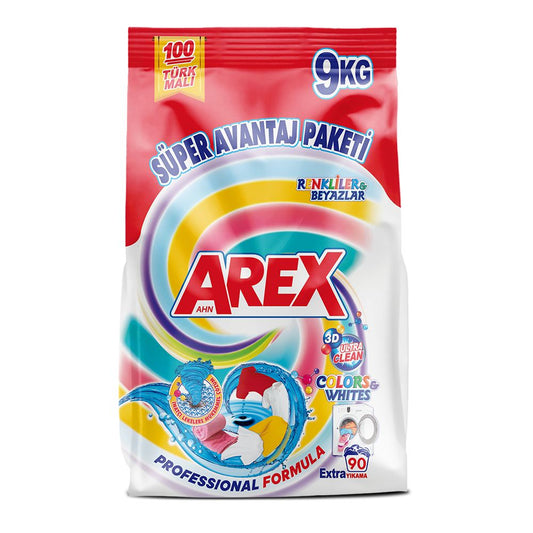Arex Detergent Pudra 9kg pentru haine albe/colorate, 90 de spalari - Delvio Retail